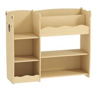 AIYAPLAY Estantería organizadora de juguetes para niños 3-8 años con 5 repisas abiertas y 2 compartimentos, en Madera, 92x29x79 cm, color Madera Aosom España