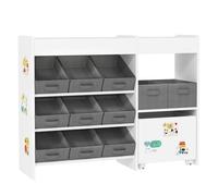 AIYAPLAY Estantería para juguetes Organizador infantil con 11 cestas extraíbles 105x30x80 cm Blanco
