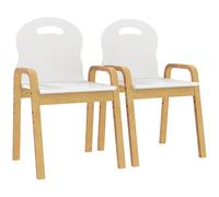 AIYAPLAY Juego de 2 sillas para niños con altura ajustable, sillón infantil de madera maciza con reposabrazos, para comer, leer