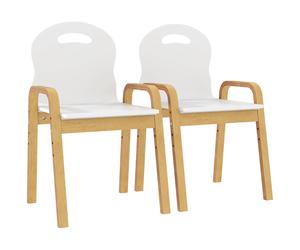 AIYAPLAY Juego de 2 sillas para niños con altura ajustable, sillón infantil de madera maciza con reposabrazos, para comer, leer