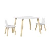Homcom - Conjunto Mesa + 2 sillas Madera