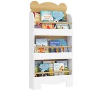 Aiyaplay - Librería Infantil 3 Niveles Diseño Osito - Blanco/Madera