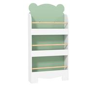 Aiyaplay librería infantil de 3 niveles estantería para libros infantil diseño de osito para sala de juegos dormitorio guardería verde 55 cm