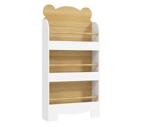 AIYAPLAY Librería Infantil de 3 Niveles Estantería para Libros Infantil Diseño de Osito para Sala de Juegos Dormitorio Guardería Natural