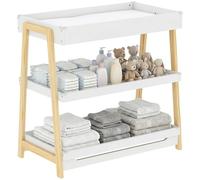AIYAPLAY Mesa de cambio con 2 estantes para 0-12 meses Blanco