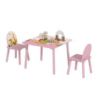 AIYAPLAY Mesa Infantil con 2 Sillas para Niños y Niñas de 3-8 Años Rosa