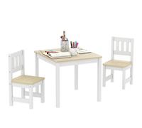 Qaba Set Mesa y sillas niños 3-8 años Natural