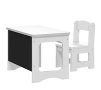 AIYAPLAY Mesa Infantil con Silla Tablero Reversible Mesa y Silla Infantil con Pizarra para Dibujo para Niños 3-6 Años Blanco Aosom España