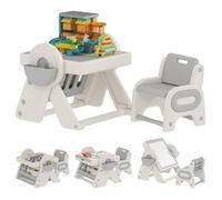 AIYAPLAY Mesa Multiuso para Niños con Estante Contenedor y Cajones, en HDPE y PP, Mesa Multiuso para Niños Aosom España