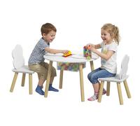 AIYAPLAY Mesa y sillas infantiles con almacenamiento, Blanco BLANCO