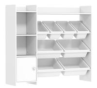AIYAPLAY Mueble de Almacenamiento Infantil 3 a 8 Años Organizador de Juguetes con 8 Cajas Extraíbles Estanterías de Almacenamiento Armario Blanco Aosom España