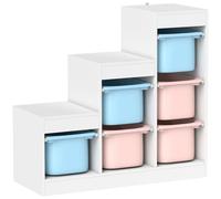 AIYAPLAY Mueble de Almacenamiento para Juguetes Infantiles con 6 Cubos Extraíbles 3 Niveles 96x38,5x90 cm Multicolor Aosom España