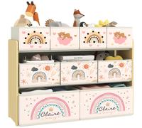 AIYAPLAY Organizador de Juguetes Infantil Estantería para Juguetes con 9 Cestas de Tela no Tejida Extraíbles 93x30x70 cm Amarill Amarillo