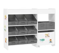 AIYAPLAY Organizador Infantil con 11 Cestas Extraíbles Compartimentos y Láminas de Pegatinas 105x30x80 cm Blanco