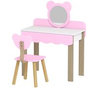 AIYAPLAY: Set de tocador infantil, mesa de maquillaje con taburete, espejo y mesa de cosméticos