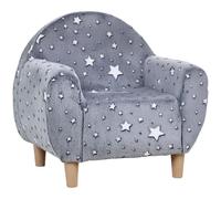 AIYAPLAY Sillón Infantil con Reposabrazos para Niños 18-36 Meses Gris | Diseño de Estrellas que Brillan en la Oscuridad, Sofá para Niños, Terciopelo Suave, Soporta 45 kg