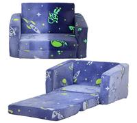 Homcom - Sillón infantil Azul brilla en la oscuridad