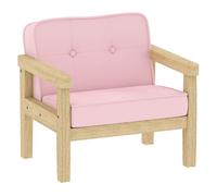 AIYAPLAY Sillón infantil para +3 años – Pana, estructura de madera, acolchado, carga 45 kg, Rosa