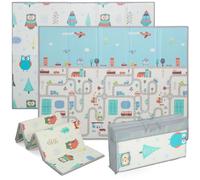 AIYAPLAY Tapete juego plegable reversible 200x150x1.5cm motivo carreras | Alfombra de juego, bebé, impermeable, antideslizante, alfombra niños, alfombra de suelo