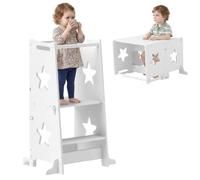 AIYAPLAY Torre de observación Niño Torre de Aprendizaje Niño Blanco | Estructura Trapezoidal, diseño 2 en 1, 3-6 años