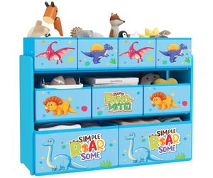 AIYAPLAY Unidad de almacenamiento de juguetes para niños, organizador de juguetes de 3 niveles, 9 cajas, color azul