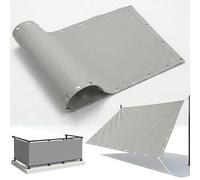 AJALGZ Cubre Barandilla Balcón 2.5x8.5m, Lona de Exterior PES Impermeable y Anti-UV, Pantalla de Ocultación y Protección Visual con Ojales para Terraza, Patio y Jardín, Color Gris Claro