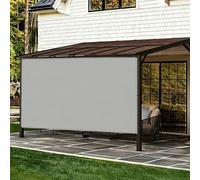 AJALGZ Toldo Parasol Impermeable 1,5x8m - Rectangular Impermeable Toldos Exterior Protección 95% Rayos UV - Lona de Sombra Duradera con Ojales para Exteriores, Balcón y Terraza - Gris Claro