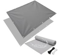 AJALGZ Toldo Vela de Sombra Rectangular - 3.3x5m Impermeable con Protección UV 90% - Toldos para Jardín, Terraza, Balcón y Patio - Tejido PES Resistente con Cuerdas de Fijación -Grigio Chiaro