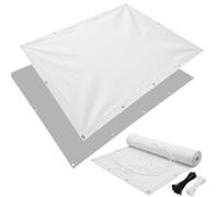 AJALGZ Toldo Vela de Sombra Rectangular - 8.9x9.3m Impermeable con Protección UV 90% - Toldos para Jardín, Terraza, Balcón y Patio - Tejido PES Resistente con Cuerdas de Fijación -Bianco