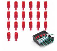 AJKQNMA 20 conectores en T rojo, terminales de conexión para robot cortacésped, resistente a la intemperie, sin pelar, compatible con Husqvarna Gardena Bosch Worx para cable de limitación y estación