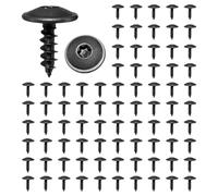 AJNZAU 80 Tornillos Autorroscantes M5X16Mm Cabeza Plana, Ideales Para Fijar Carrocería, Puertas Y Paneles De Automóviles, Acero Negro Resistente A La Corrosión