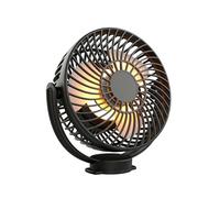 AJTUTUS Ventilador de fijación con fuente de alimentación de 4000 mAh para tiendas de campaña y áreas limitadas. Ventilador inclinable