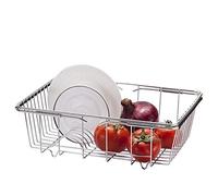 Ajustable más de Fregadero escurridor de Acero Inoxidable escurreplatos, Rejilla escurre Cubiertos, en contra o en Fregadero Estante para Platos, de Profundidad y Grande Inoxidable