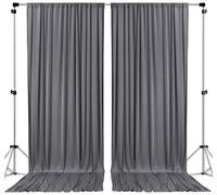 AK TRADING CO. Cortinas de 3 m x 3 m, de poliéster de carbón con Bolsillos para Barra, decoración de Bodas, Ceremonias de Fiesta, hogar