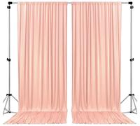 AK Trading CO. Cortinas de poliéster con telón de Fondo y Dobladillo para Barra, para Ceremonias de Boda o decoración de Ventanas en el hogar, Color melocotón, 152 cm x 305 cm