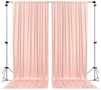 AK TRADING CO. Cortinas de poliéster de 3 m x 3 m, con Bolsillos para Barra, decoración de Boda, Ceremonia, Fiesta, hogar, Ventana, Color Rosa (5 x 10 cm), Color Rosa