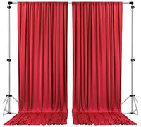 AK TRADING CO. Cortinas de poliéster de 3 m x 3 m, con Bolsillos para Barra, decoración de Bodas, Ceremonias de Fiesta, hogar, decoración de Ventana, Color Rojo
