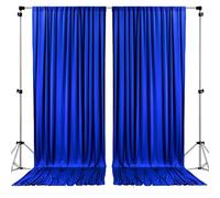 AK TRADING CO. Cortinas de poliéster de 3 m x 3 m, con Bolsillos para Barra, decoración de Bodas, Ceremonias, Fiestas, decoración para Ventanas de casa, Color Azul Real