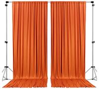 AK TRADING CO. Cortinas de poliéster de 3 m x 3 m, con Bolsillos para Barra, decoración de Bodas, Ceremonias de Boda, Fiesta, hogar, Ventana, Color Naranja