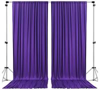 AK TRADING CO. Cortinas de poliéster de 3 x 3 m, Color Morado con Bolsillos para Barra, decoración de Bodas, Ceremonias, Fiestas, decoración para Ventanas