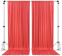 AK TRADING CO. Cortinas Tipo telón de Fondo de poliéster Coral de 10 pies x 10 pies, Paneles con Bolsillos para Barra, decoración de Ventana de Boda, Ceremonia de Fiesta, hogar