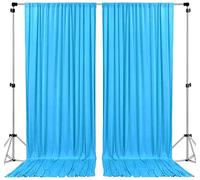 AK TRADING CO. Cortinas Tipo telón de Fondo de poliéster de 10 x 10 pies, Paneles con Bolsillos para Barra, decoración de Ventana del hogar, Ceremonia de Boda, Fiesta, Color Turquesa