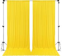 AK Trading CO. Cortinas Tipo telón de Fondo de poliéster de 10 x 8 pies, Paneles con Bolsillos para Barra, decoración de Ventana del hogar, Ceremonia de Boda, Fiesta, Color Amarillo limón