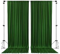 AK TRADING CO. - Paneles de Cortinas de poliéster de 3 x 3 m con dobladillos para Barra, decoración de Ventana de hogar, Ceremonia de Boda, Fiesta, Color Verde balle