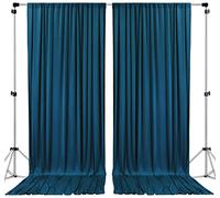 AK TRADING CO. Paneles de Cortinas de poliéster IFR de 10 x 8 pies con Bolsillos para Barra, decoración de Ventanas de hogar, Ceremonia de Boda, Fiesta, hogar, Color Verde Azulado Oscuro