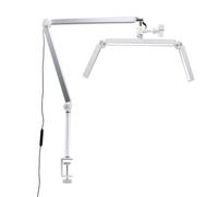 Akfldms Lámpara de Pestañas Profesional de 30 W, Lámpara de Media Luna Plegable de 26 Pulgadas con Abrazadera de Escritorio y Control Remoto, Enchufe de la UE