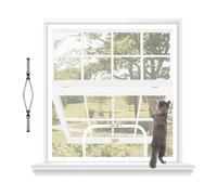 akgao Mosquitera para Ventanas con Cremallera, 130x145cm Malla Reforzada a Prueba de Gatos, Transpirable Red Antiinsectos, Cortina para Ventanas Resistente Arañazos Mascotas, con 2cm Adhesiva-Blanco