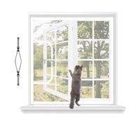 akgao Mosquitera para Ventanas con Cremallera, 60x115cm Malla Reforzada a Prueba de Gatos, Transpirable Red Antiinsectos, Cortina para Ventanas Resistente Arañazos Mascotas, con 2cm Adhesiva-Blanco