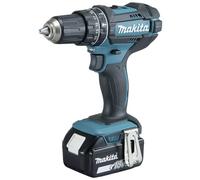 Akku-Schlagbohrschrauber DHP482JX13, 18Volt (Blau/Schwarz, 2X Li-Ion Akku 3,0Ah, MAKPAC, 120-tlg. Werkzeug-Set)