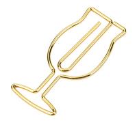 AKLOSIPY 10pcs Goblet Shaped Paper Clips Electroplated Gold for School